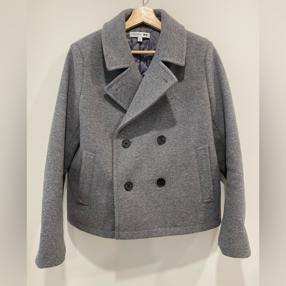 Uniqlo + JW Anderson short pea coat, size M, grey